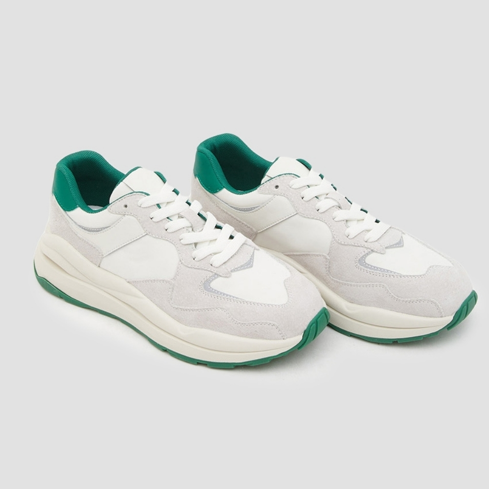 NEW Two Tone Comfy Sneakers (Forest Green/White) - SLOWLINE